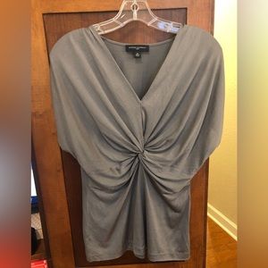 Banana Republic Silk Kimno Twist Top - Medium Gray